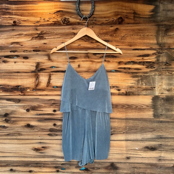 silence + noise Pants - URBAN OUTFITTERS | NWT Silence + Noise Slate Blue Y2K Romper S